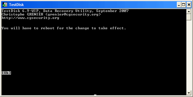 testdisk filesystem seems damaged